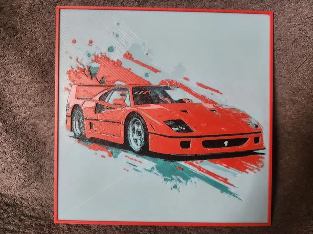 Ferrari F40 - HueForge by keko HueForge model: Ferrari F40 - HueForge by keko