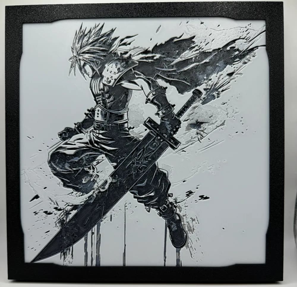 HueForge model: Cloud - Final Fantasy 7 by Canadian Gamer