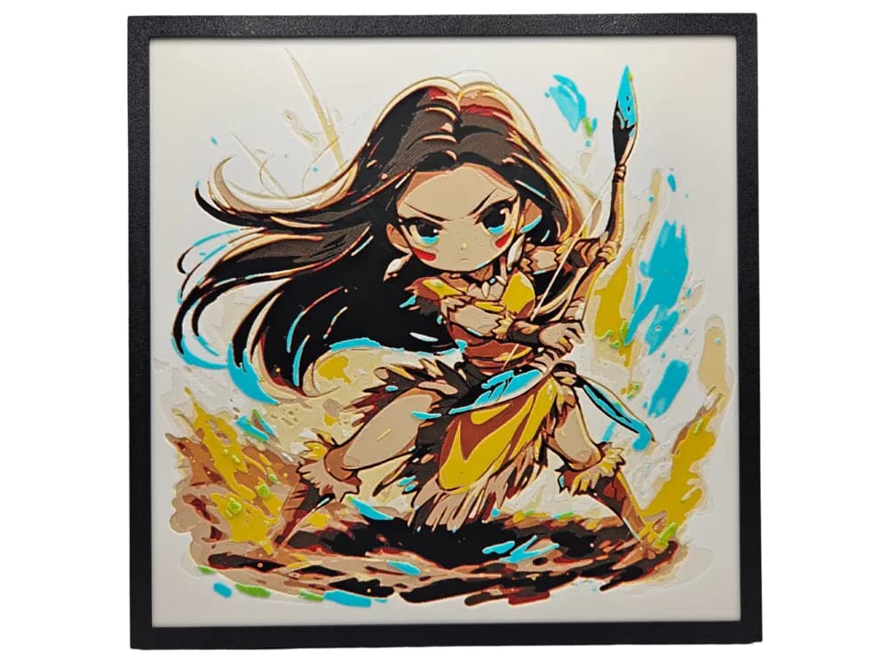 Pocahontas - Chibi Edition by BusyKikiBee HueForge model: Pocahontas - Chibi Edition by BusyKikiBee