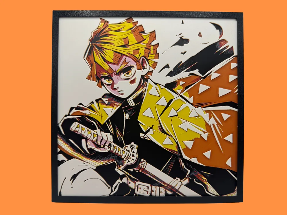 HueForge model: Zenitsu Agatsuma - Demon Slayer by Canadian Gamer