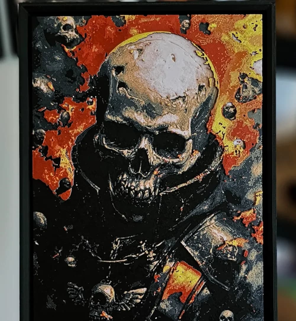 Chaos Marine - Warhammer 40K (HueForge) by C3D HueForge model: Chaos Marine - Warhammer 40K (HueForge) by C3D