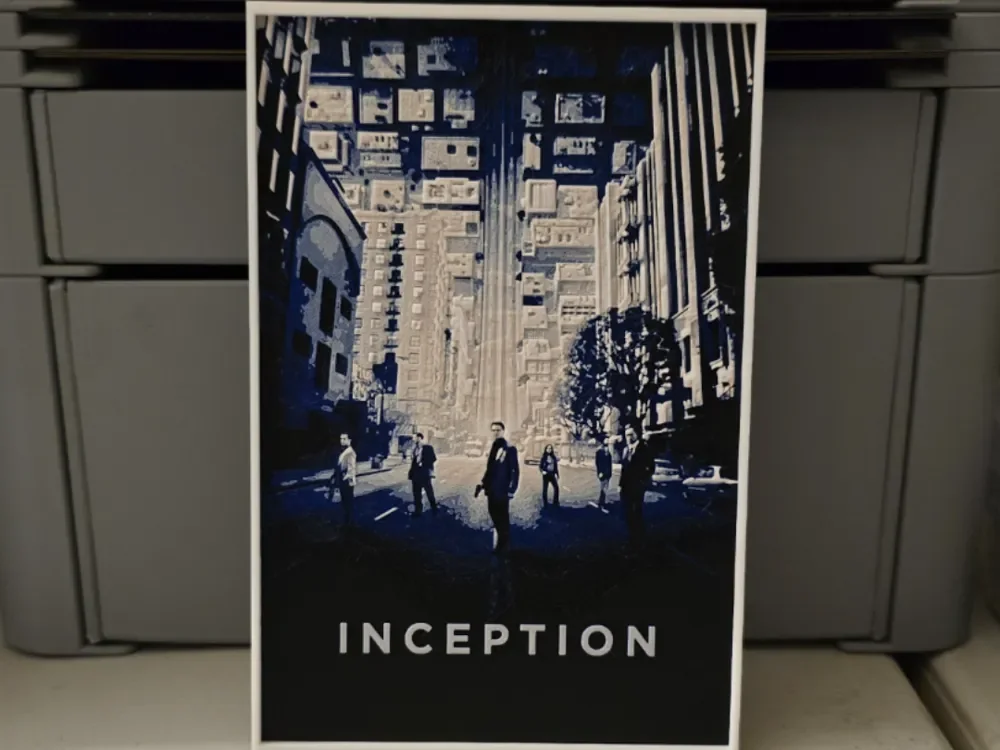 Inception Movie Poster - Hueforge Art by Lumpy3D HueForge model: Inception Movie Poster - Hueforge Art by Lumpy3D