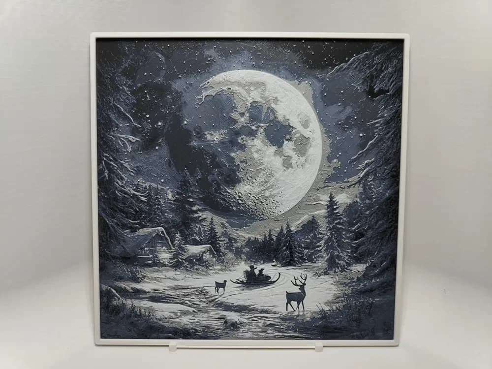 Moon on Christmas Night - Hueforge by BeaN HueForge model: Moon on Christmas Night - Hueforge by BeaN
