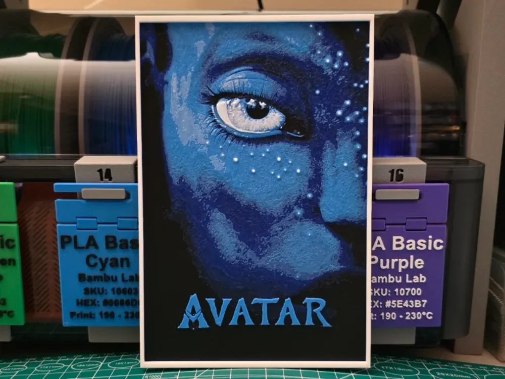 Avatar Movie Poster - Hueforge Art by Lumpy3D HueForge model: Avatar Movie Poster - Hueforge Art by Lumpy3D