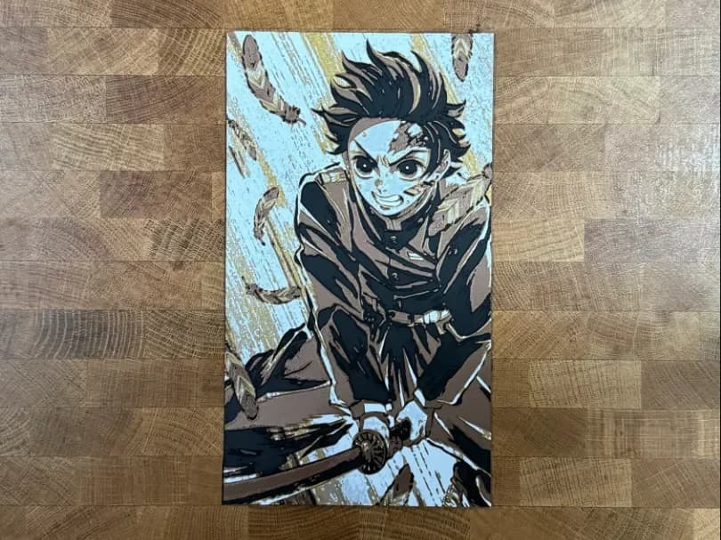 Demon Slayer - Tanjiro by Pretty Okay Prints HueForge model: Demon Slayer - Tanjiro by Pretty Okay Prints