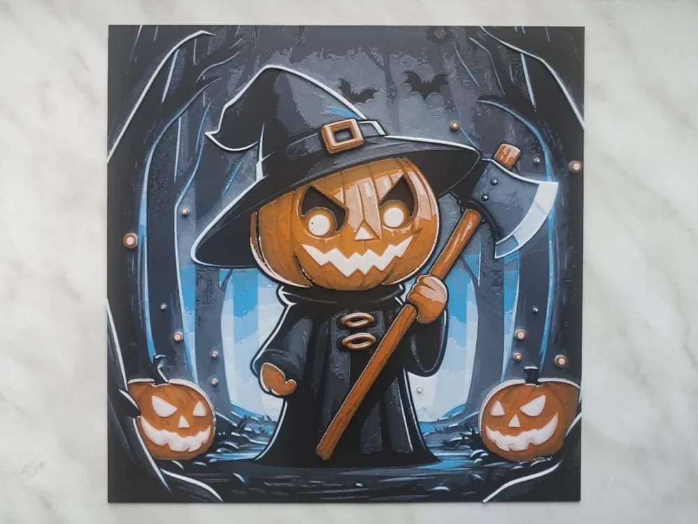 Cute Killer Pumpkin - Hueforge by BeaN HueForge model: Cute Killer Pumpkin - Hueforge by BeaN