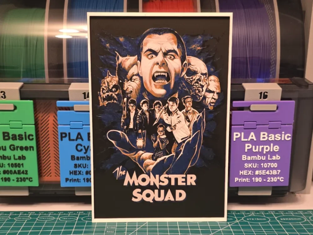 The Monster Squad Movie poster - Hueforge Art by Lumpy3D HueForge model: The Monster Squad Movie poster - Hueforge Art by Lumpy3D