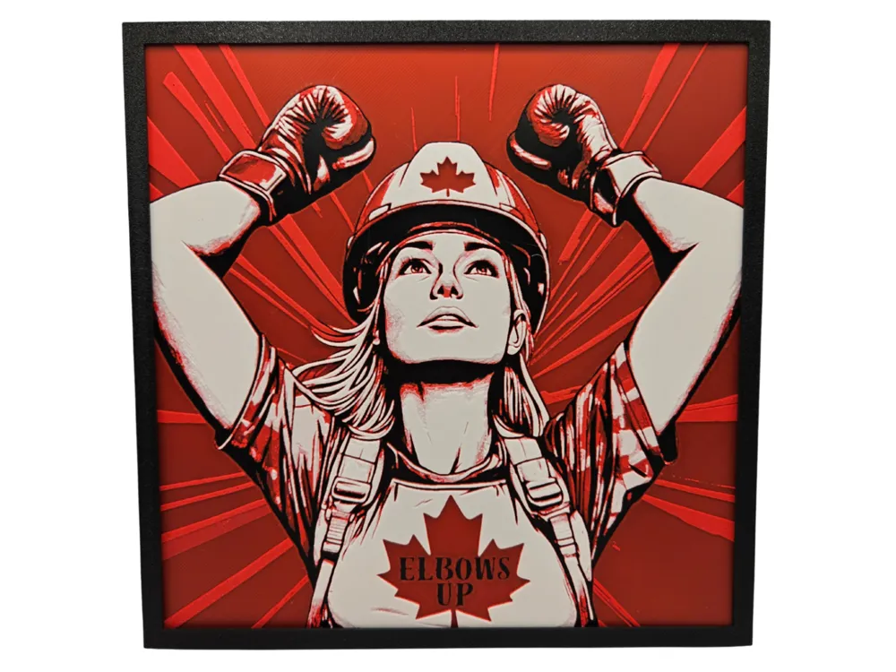 Elbows Up Canada by BusyKikiBee HueForge model: Elbows Up Canada by BusyKikiBee
