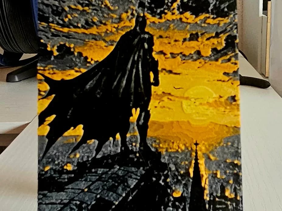 Batman on Building by Mano's 3d_Art HueForge model: Batman on Building by Mano's 3d_Art