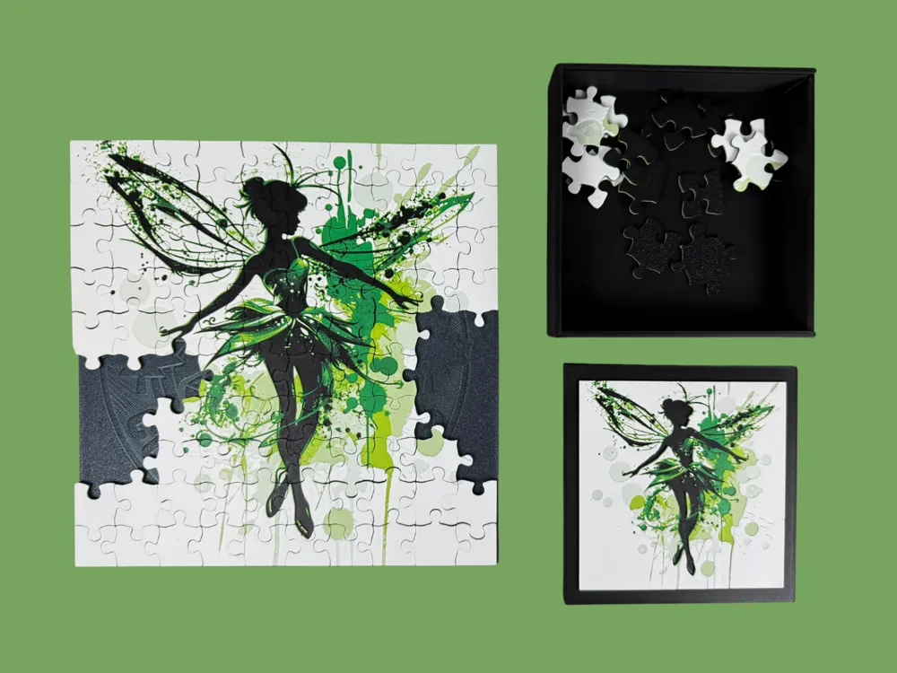 Tinkerbell Fairy Puzzle & Box Lid by Canadian Gamer HueForge model: Tinkerbell Fairy Puzzle & Box Lid by Canadian Gamer