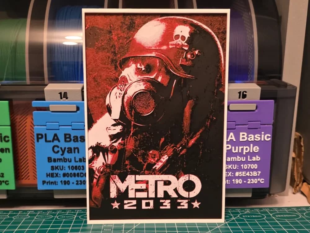 Metro 2033 Game Poster - Hueforge Art by Lumpy3D HueForge model: Metro 2033 Game Poster - Hueforge Art by Lumpy3D