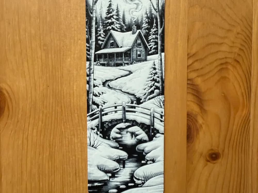 Snowy Bookmark by Morganja HueForge model: Snowy Bookmark by Morganja
