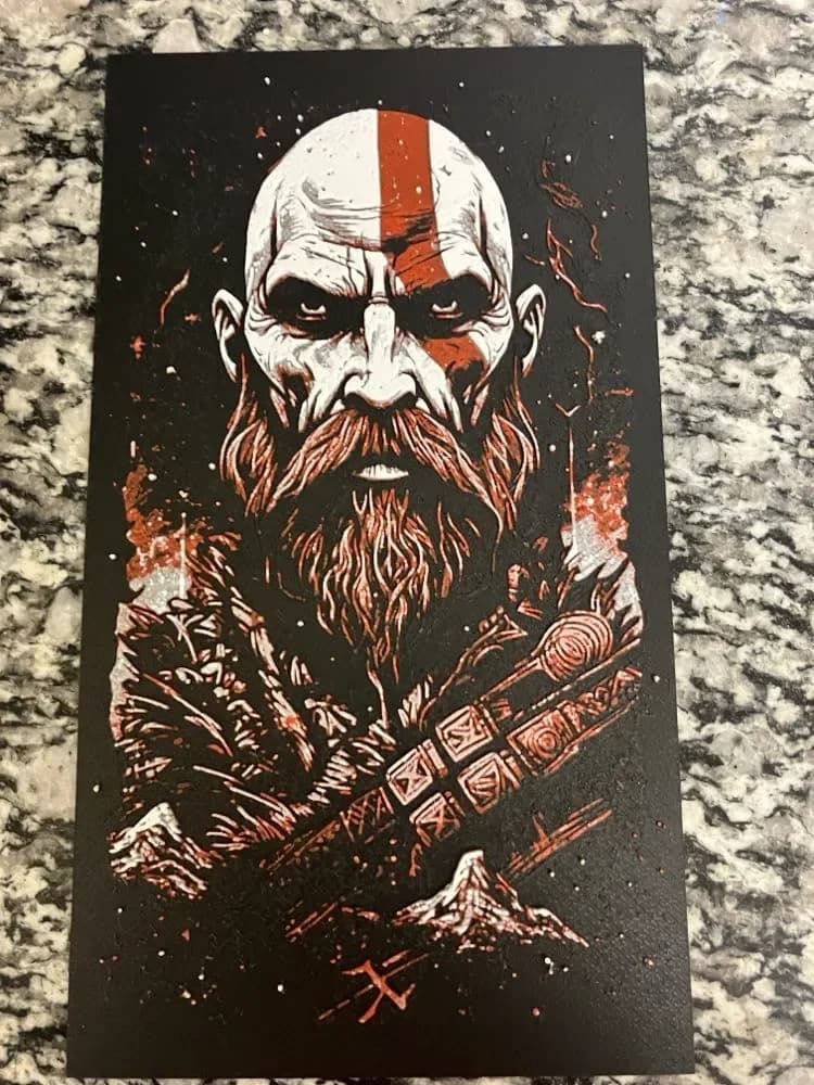 Kratos includes A1 mini size (HueForge print) by Houston713Texan HueForge model: Kratos includes A1 mini size (HueForge print) by Houston713Texan
