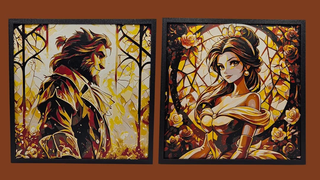 Beauty and the Beast by BusyKikiBee HueForge model: Beauty and the Beast by BusyKikiBee