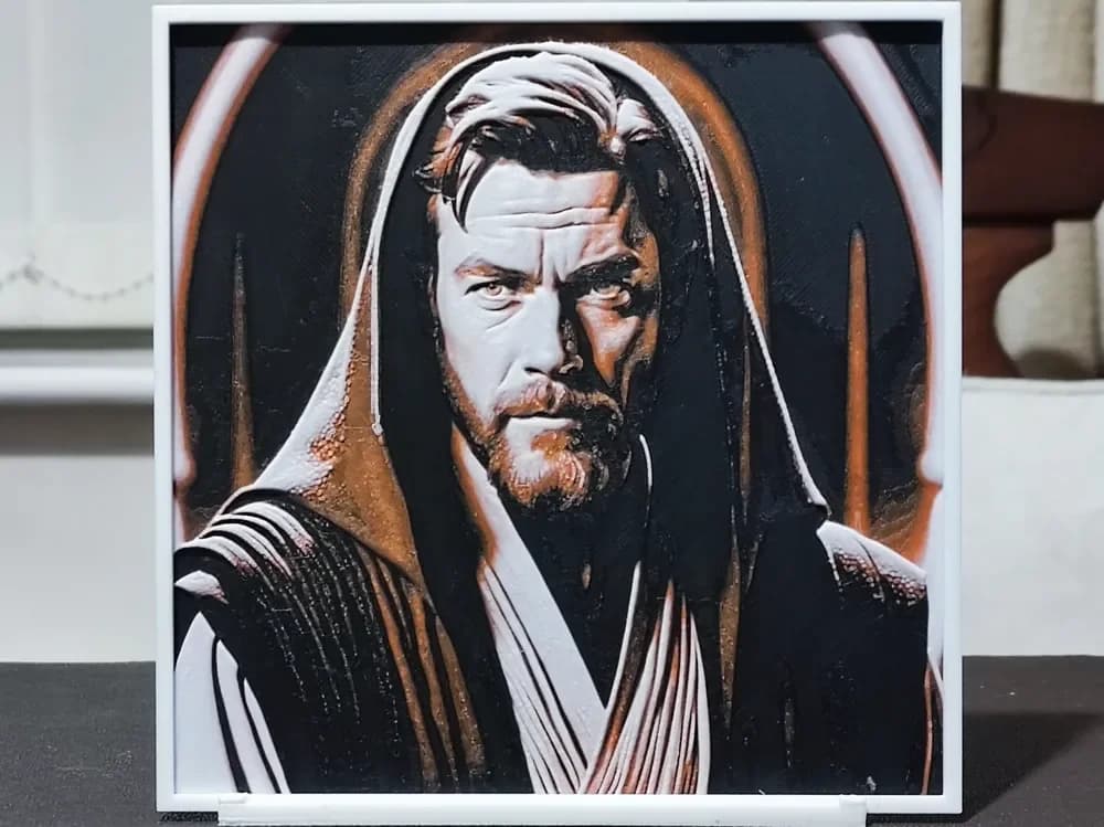 Obi Wan Kenobi - HueForge 3 Color by BoDad HueForge model: Obi Wan Kenobi - HueForge 3 Color by BoDad