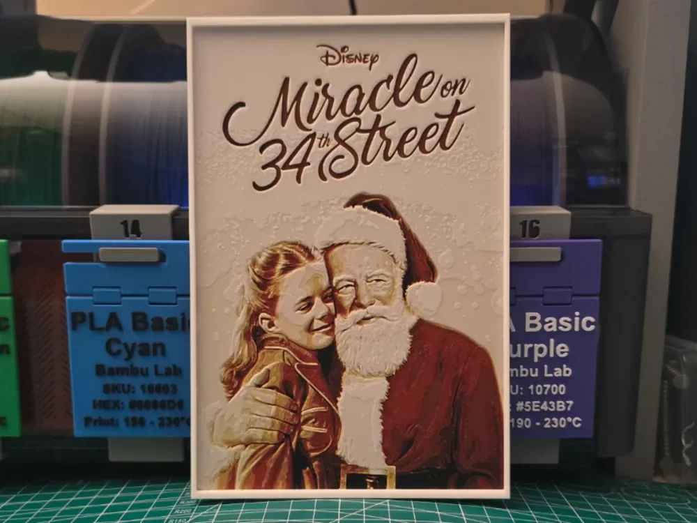 Miracle on 34th Street Movie Poster - Hueforge Art by Lumpy3D HueForge model: Miracle on 34th Street Movie Poster - Hueforge Art by Lumpy3D