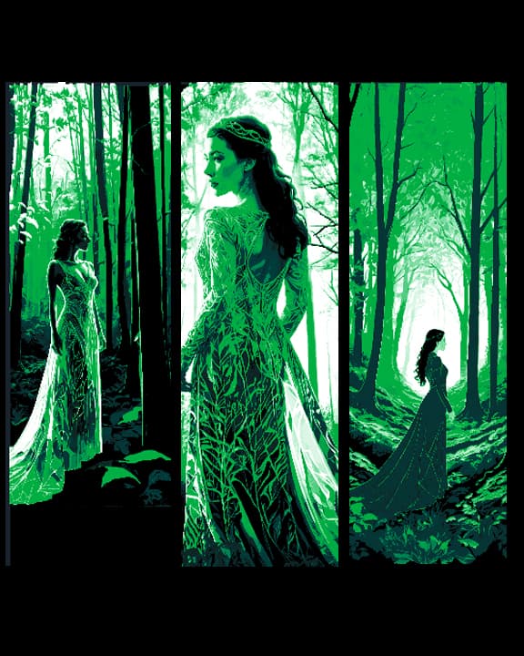The Lady of the Forest Walking amongst the Trees - Set of 3 Bookmarks The Lady of the Forest Walking amongst the Trees - Set of 3 Bookmarks