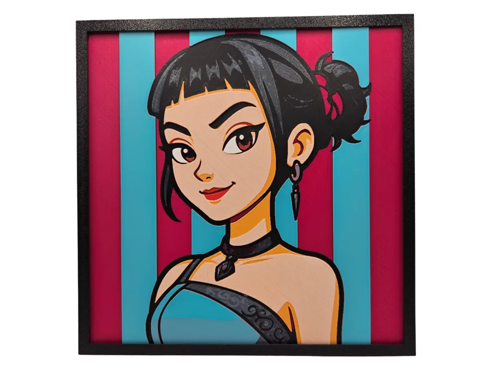 HueForge model: Zoey (KPop Demon Hunters) by BusyKikiBee