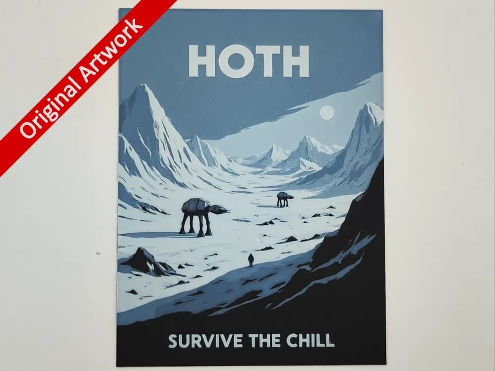 Hoth travel poster - hueforge by Altf4-Formation HueForge model: Hoth travel poster - hueforge by Altf4-Formation