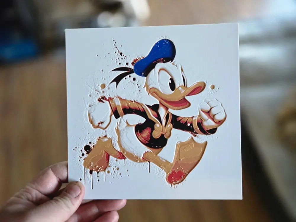 Graffiti Donald Duck Hueforge by 3Ree Printing HueForge model: Graffiti Donald Duck Hueforge by 3Ree Printing