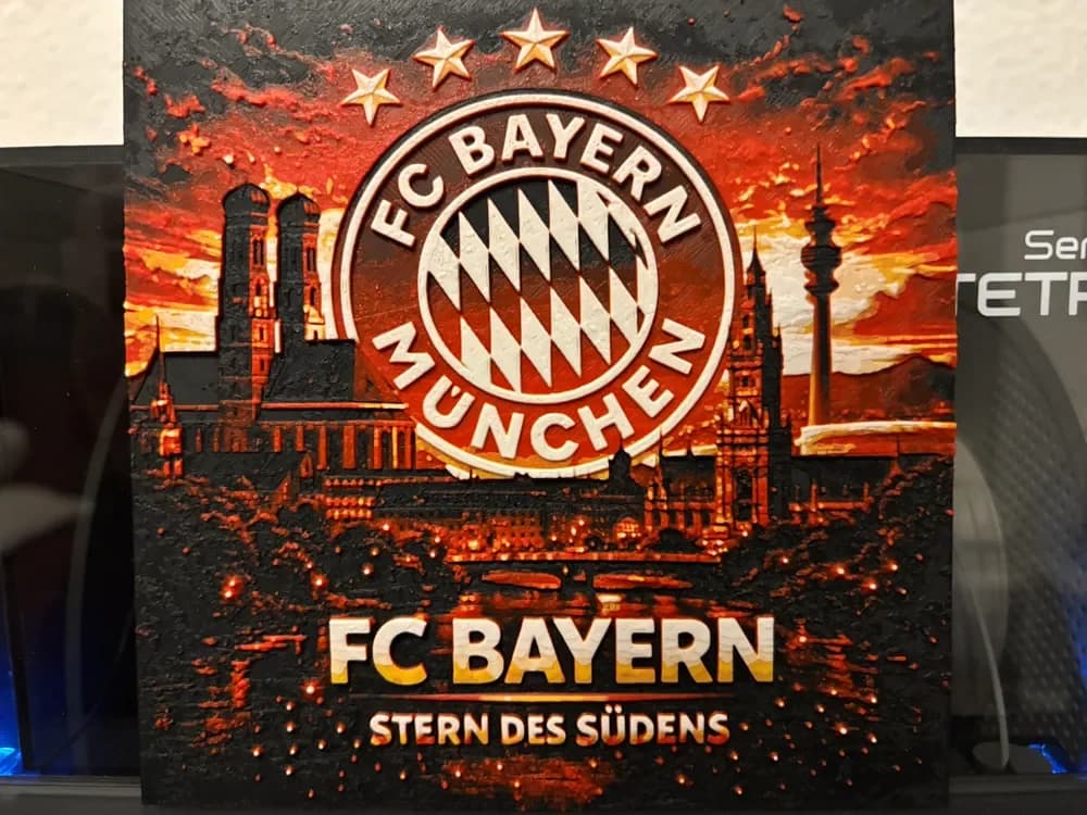 FC Bayern Munich Skyline v2 Hueforge by Reeftank&more HueForge model: FC Bayern Munich Skyline v2 Hueforge by Reeftank&more