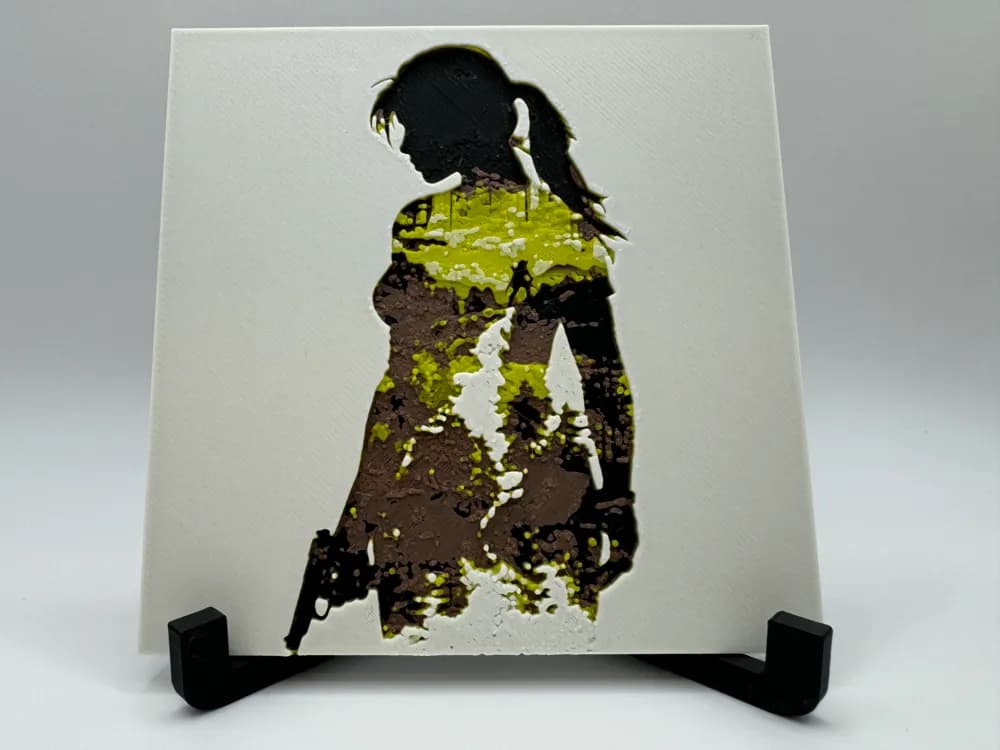 Lara Croft Silhouette - Tomb Raider by Canadian Gamer HueForge model: Lara Croft Silhouette - Tomb Raider by Canadian Gamer