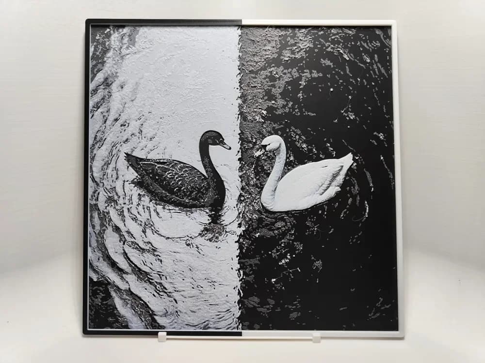 HueForge model: Black and White Swans - Hueforge by BeaN