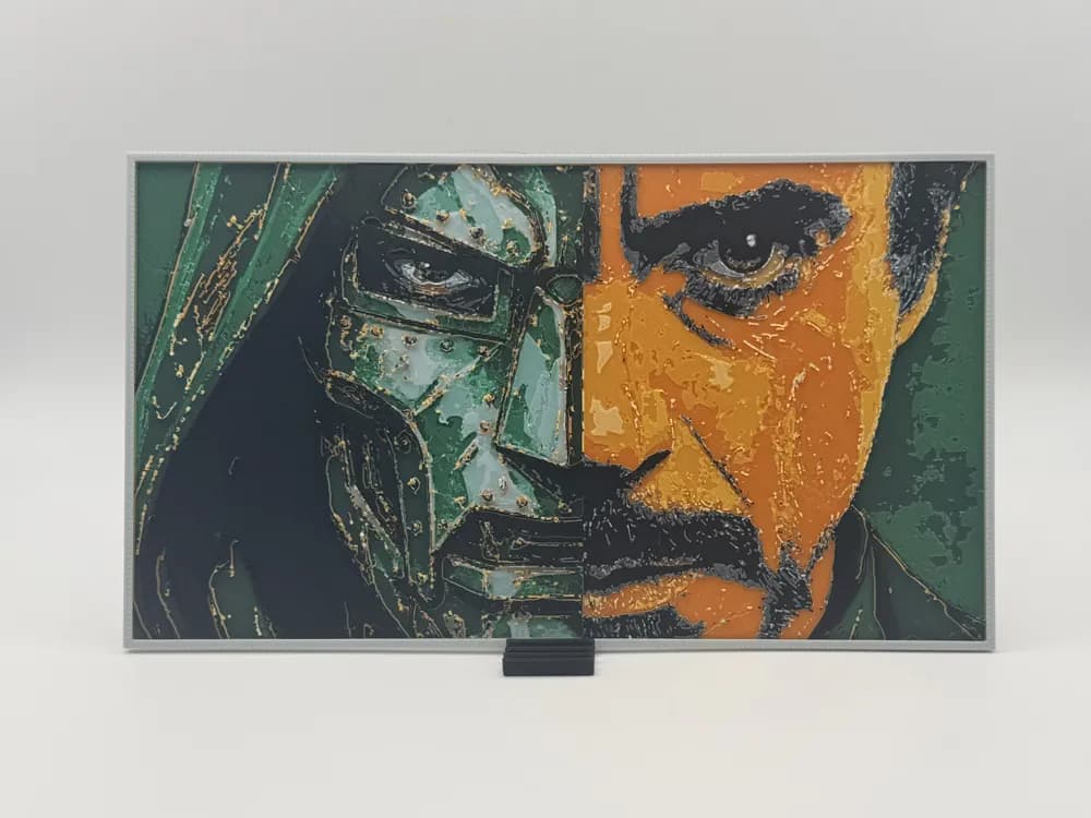 Doctor Doom Tony Stark Split Portrait Doctor Doom Tony Stark Split Portrait