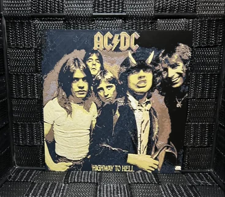 HueForge model: Hueforge Music Poster - ACDC Highway to Hell - by JoDau