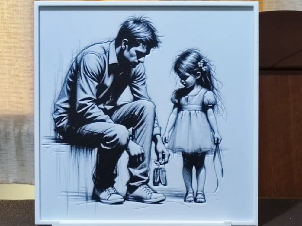 HueForge model: Daddy & Daughter - HueForge 2 Color by BoDad