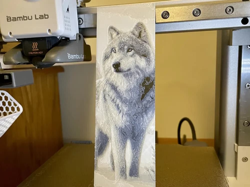 Wolf Bookmark 2 by 3D_Forged HueForge model: Wolf Bookmark 2 by 3D_Forged