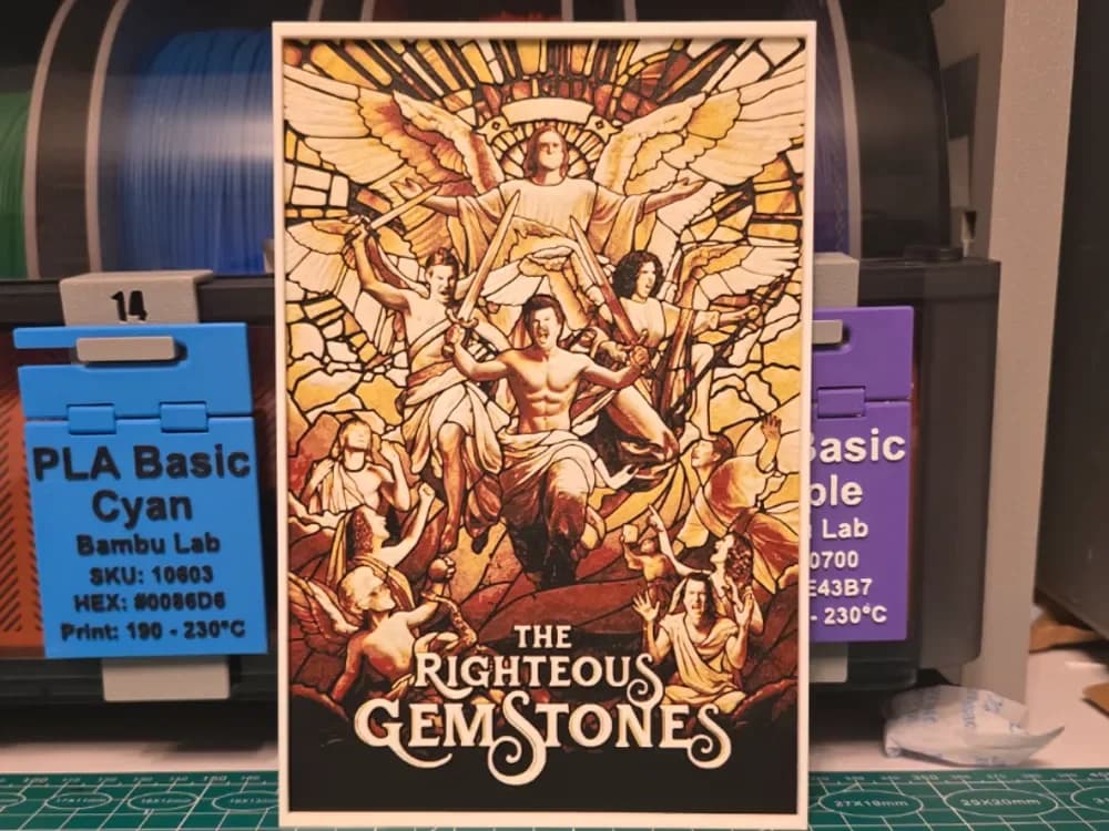 The Righteous Gemstones Poster - Hueforge Art by Lumpy3D HueForge model: The Righteous Gemstones Poster - Hueforge Art by Lumpy3D