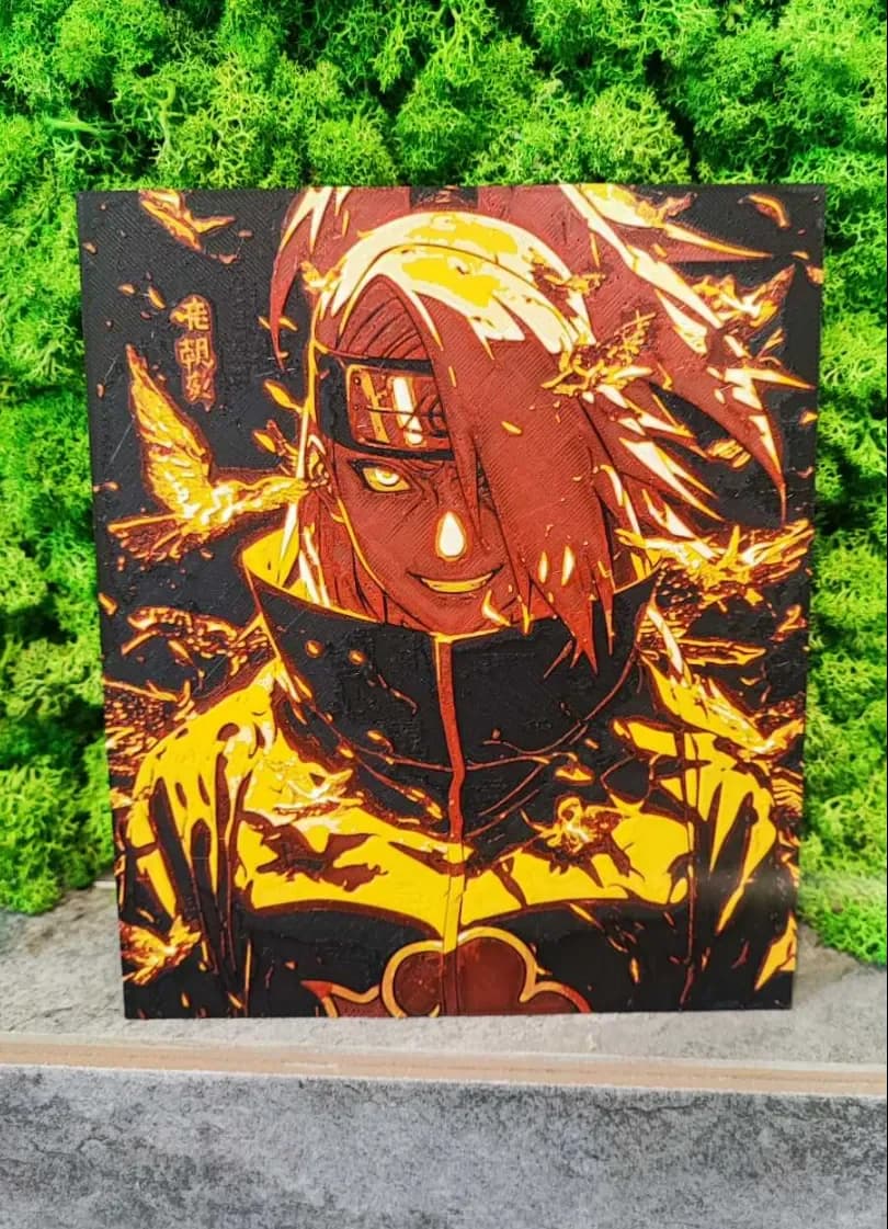 Deidara artwork by Garuda3D HueForge model: Deidara artwork by Garuda3D