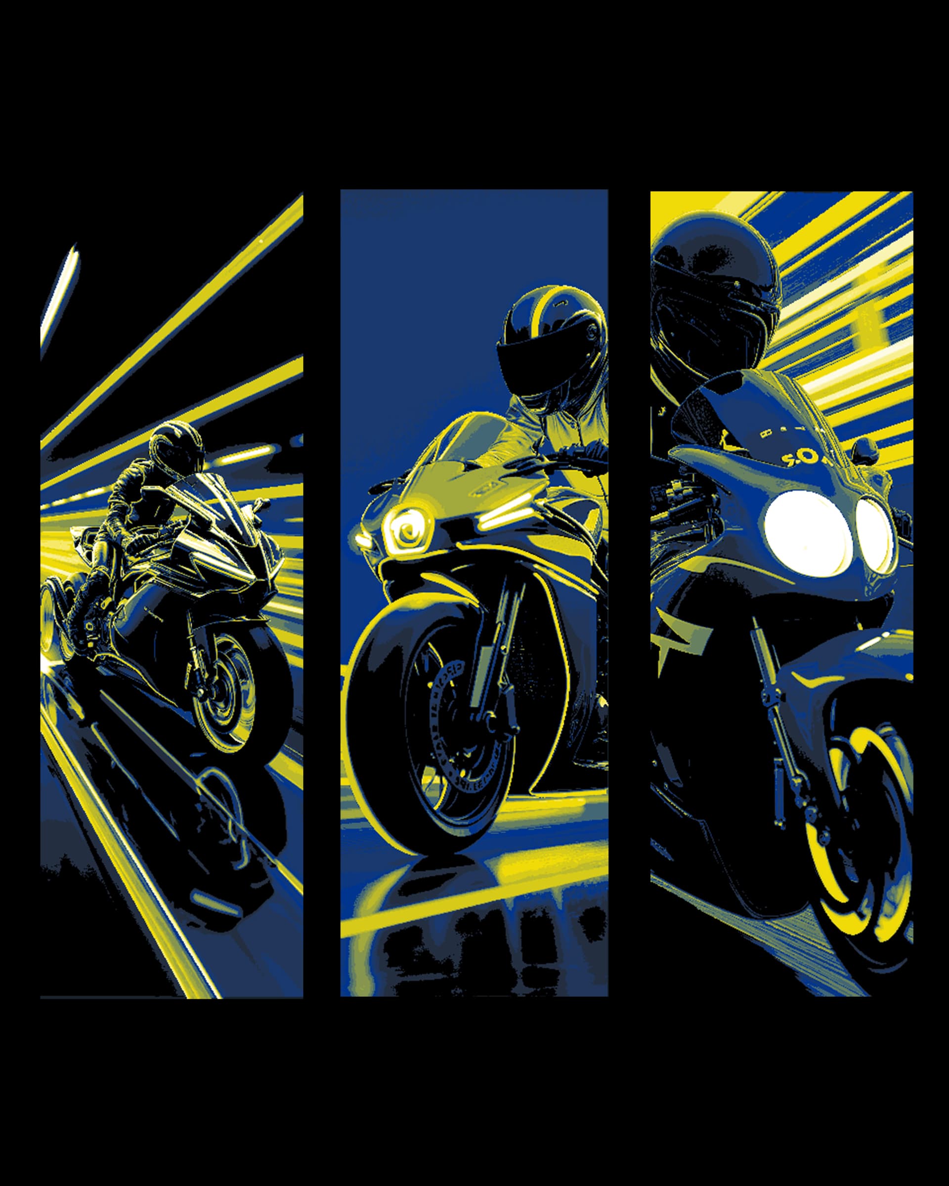 Motorcycle art at its finest - Neon Lights and Beautiful Lines - Set of Bookmarks Motorcycle art at its finest - Neon Lights and Beautiful Lines - Set of Bookmarks