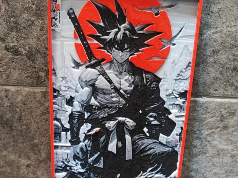 Samurai Goku by Garuda3D HueForge model: Samurai Goku by Garuda3D