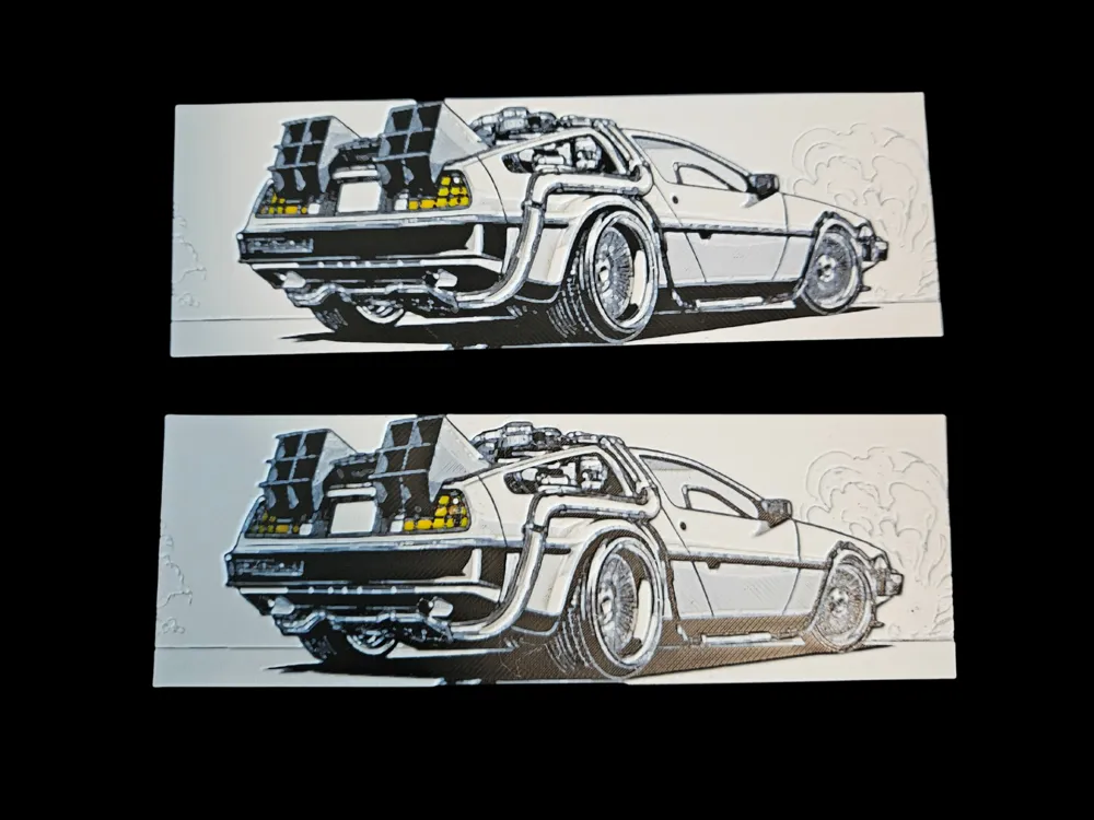 Back to the Future DeLorean Bookmark by BusyKikiBee HueForge model: Back to the Future DeLorean Bookmark by BusyKikiBee