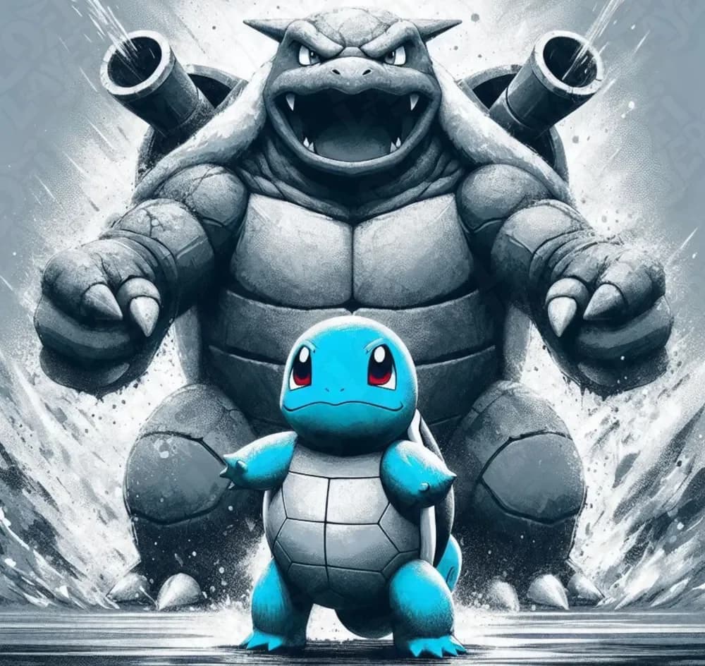 Squirtle Evolution Hueforge by LoFi Layers HueForge model: Squirtle Evolution Hueforge by LoFi Layers