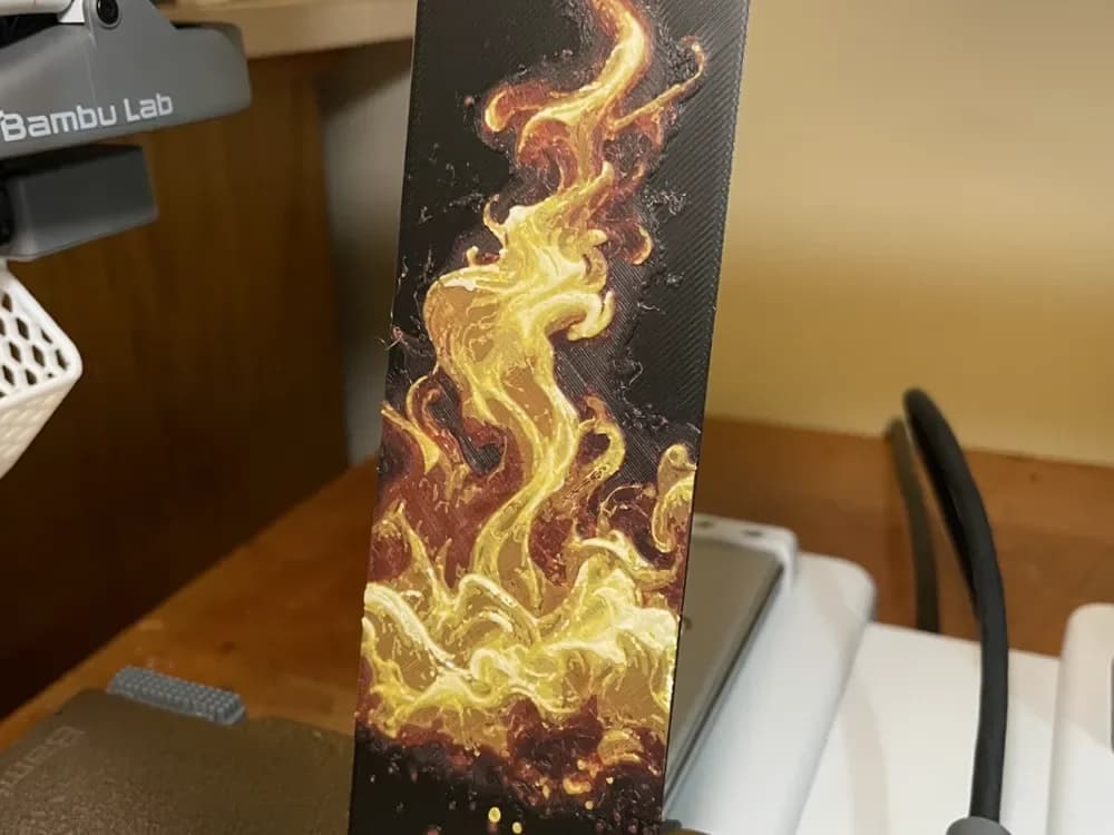 Flame Bookmark by 3D_Forged HueForge model: Flame Bookmark by 3D_Forged