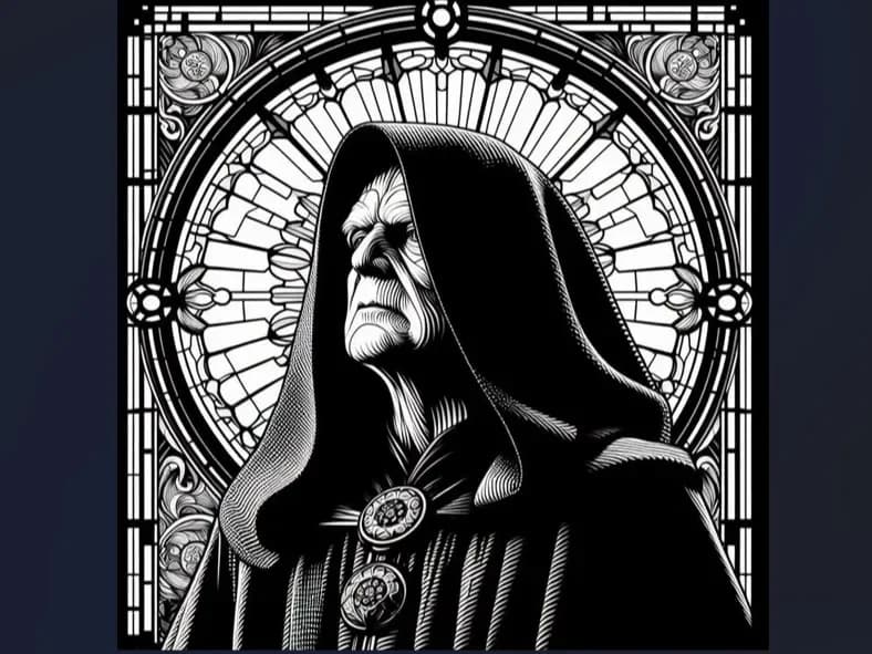 Hueforge Star Wars - Vidriera Darth Sidious B&N by Luckyfer HueForge model: Hueforge Star Wars - Vidriera Darth Sidious B&N by Luckyfer