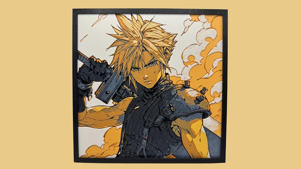 Cloud Strife - Final Fantasy by Canadian Gamer HueForge model: Cloud Strife - Final Fantasy by Canadian Gamer