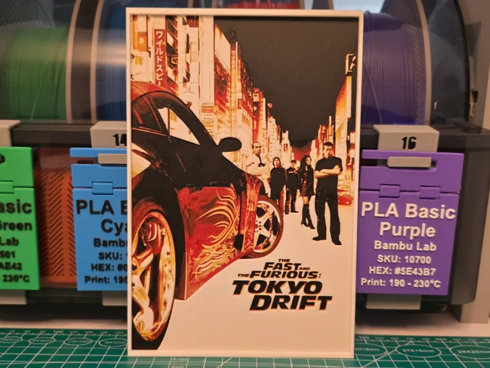 HueForge model: The Fast and the Furious: Tokyo Drift - Hueforge by Lumpy3D
