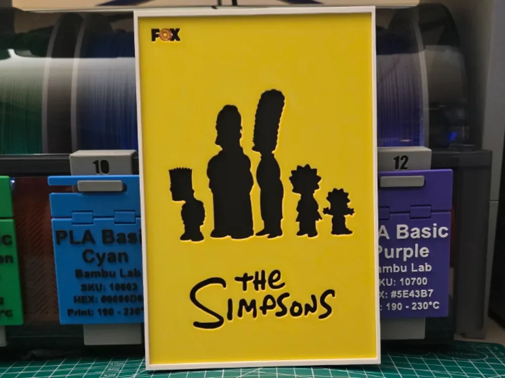 The Simpsons Poster - Hueforge Art by Lumpy3D HueForge model: The Simpsons Poster - Hueforge Art by Lumpy3D
