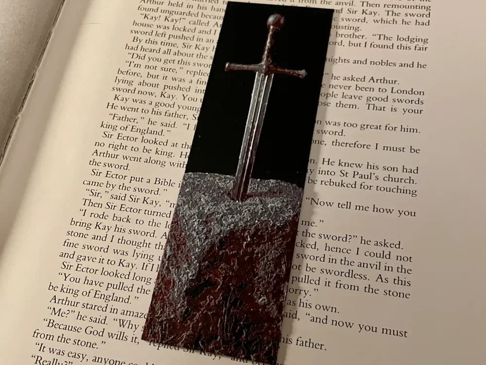 Sword In The Stone Bookmark by 3D_Forged HueForge model: Sword In The Stone Bookmark by 3D_Forged