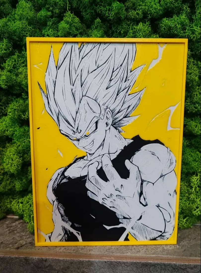 Majin Vegeta (Custom Colour) by Garuda3D HueForge model: Majin Vegeta (Custom Colour) by Garuda3D