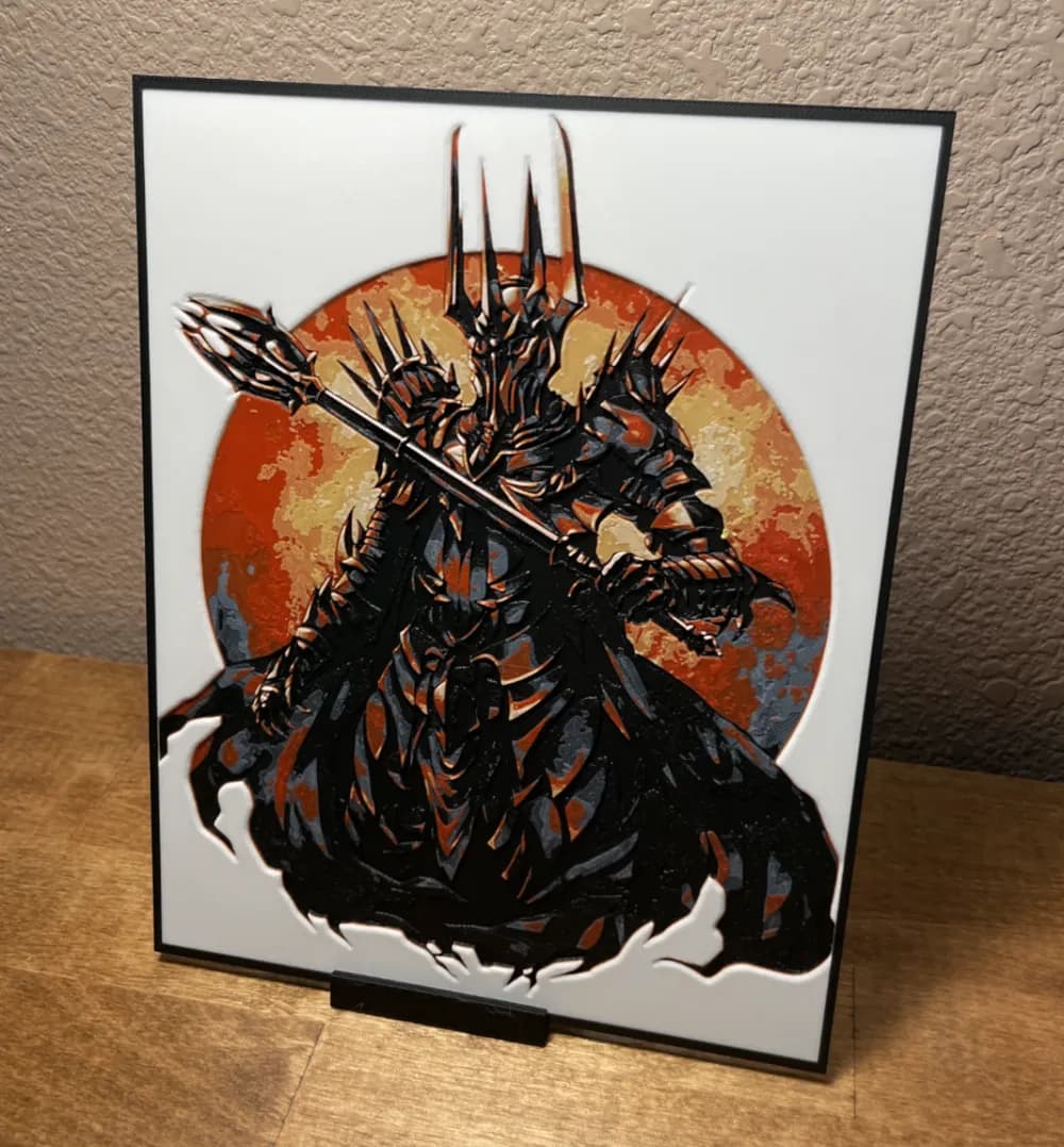 HueForge model: Hueforge - LOTR - Sauron's Red Sun by Cloudy Nostalgia