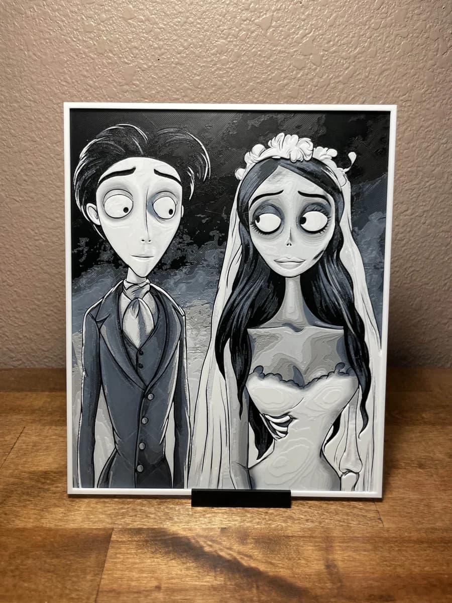 Corpse Bride - Wedding Photo by Cloudy Nostalgia HueForge model: Corpse Bride - Wedding Photo by Cloudy Nostalgia