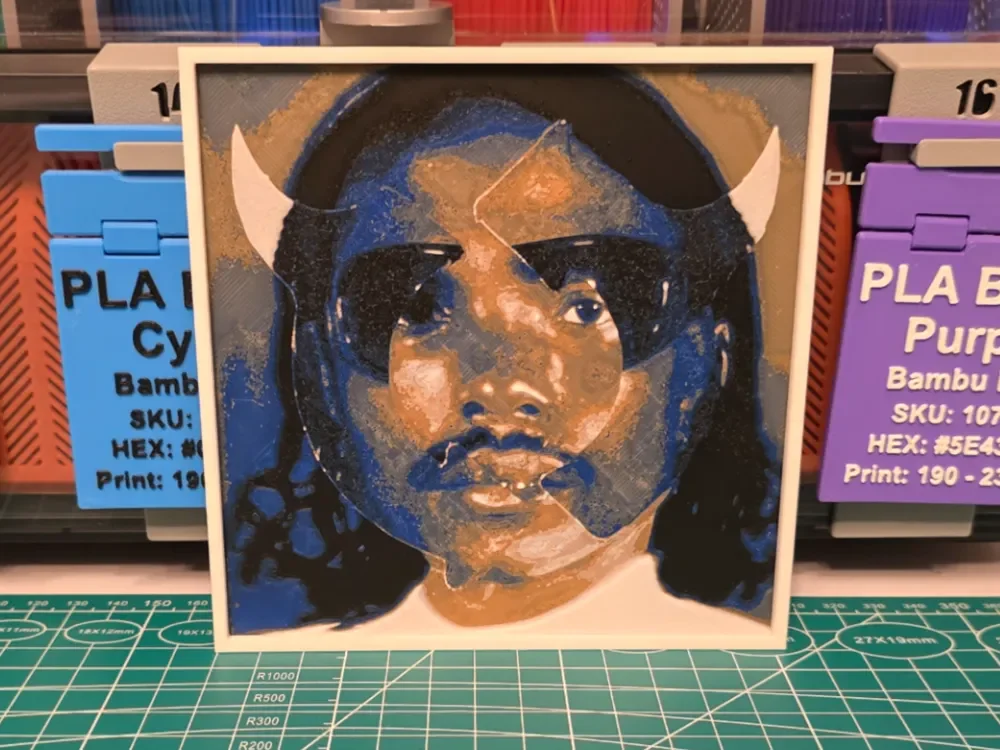 HueForge model: Steve Lacy "Gemini Rights" Album - Hueforge Art by Lumpy3D