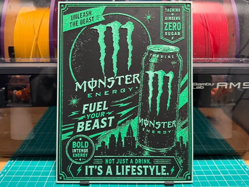 Monster Energy Poster HueForge Monster Energy Poster HueForge