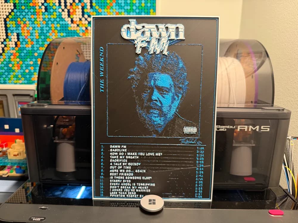 The Weeknd Dawn FM Album Art HueForge Poster The Weeknd Dawn FM Album Art HueForge Poster