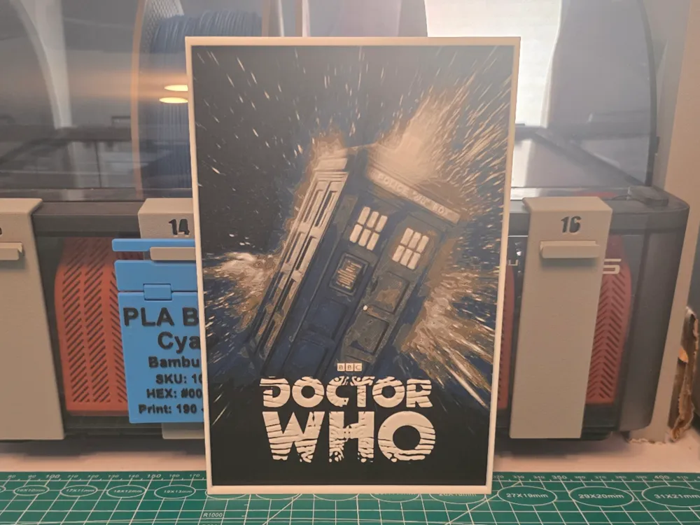 Doctor Who Series Poster - Hueforge Art by Lumpy3D HueForge model: Doctor Who Series Poster - Hueforge Art by Lumpy3D